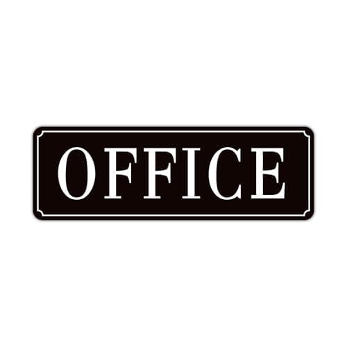 The Office Door Sign for Home and Business,Self-Adhesive Waterproof and Fade-Resistant Modern Office Sign Sticker for House,Business,Door, Window(Black)