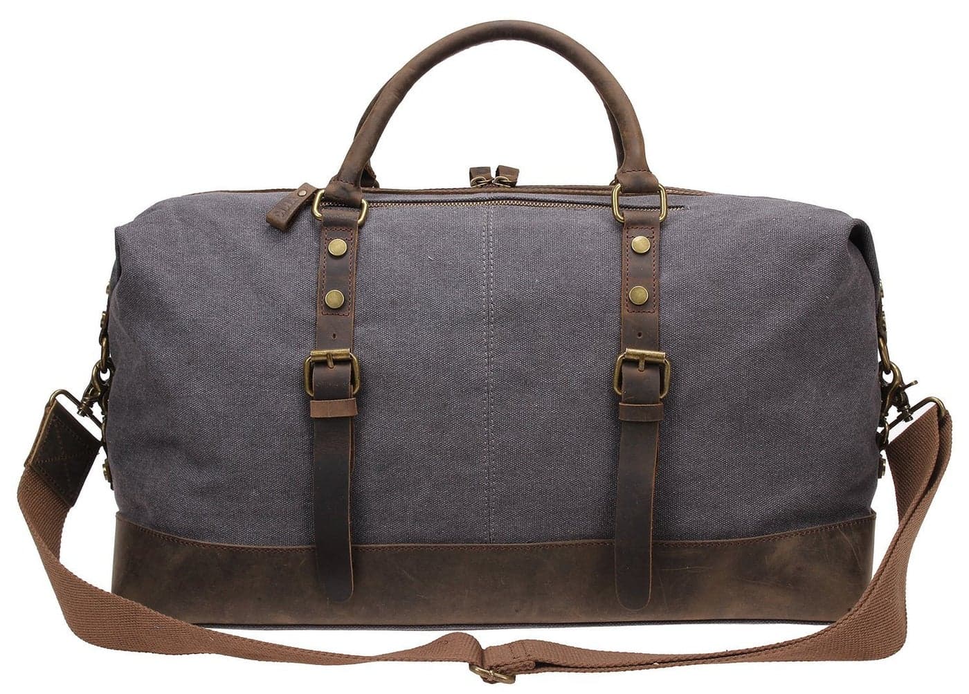 Berchirly Men Travel Duffle Bag Weekend Bags Canvas Leather Gym Luggage Tote Women Large Overnight Handbag