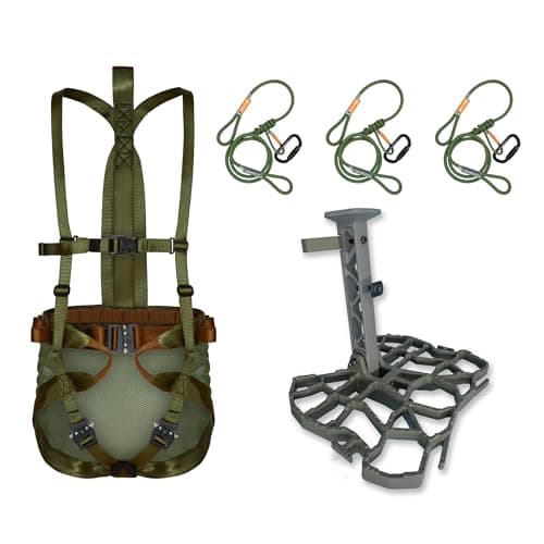 XOP Complete Tree Saddle Hunting System Includes Aluminum Tree Saddle Platform Mondo Saddle Harness and Carrying Bag Edge Mondo