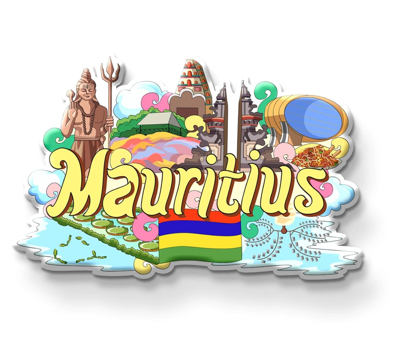 Nivaraprint MAURISIUS Country Theme Souvenir Wooden Fridge Magnet for Refrigerator - MAURISIUS Printed Stylish Magnet for Fridge Decoration