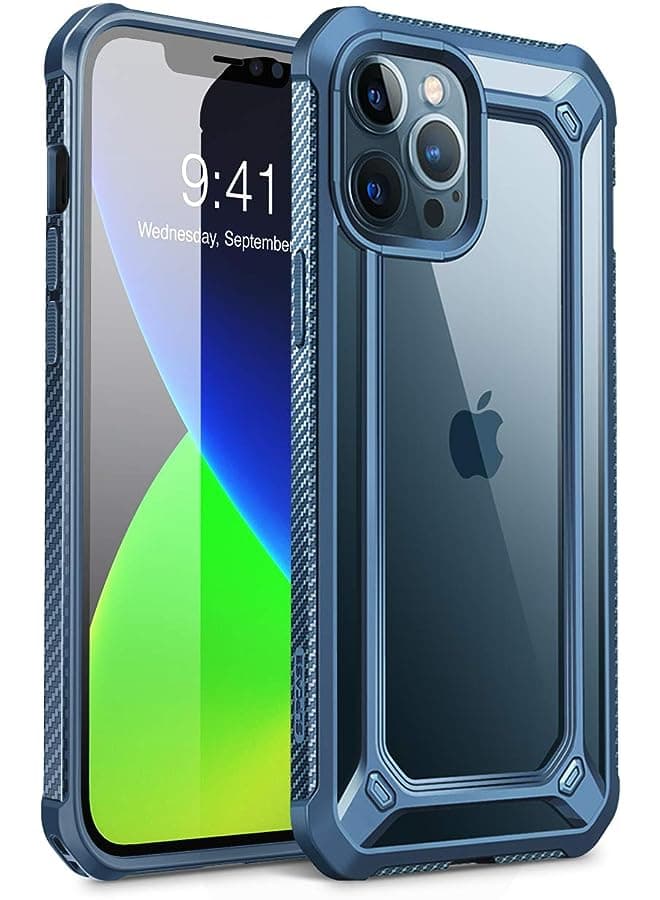 Unicorn Beetle EXO Series Case for iPhone 12 Pro Max (2020 Release) 6.7 Inch, Premium Hybrid Protective Clear Bumper Case(Aqua)