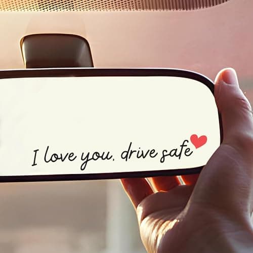 Miarita 3X I Love You Drive Safe Mirror Sticker Cute Car Stickers for Womens Car Decals for Women Rear View Mirror Sticker Valentines Day Gifts for Her Him I Love You Drive Safe Black