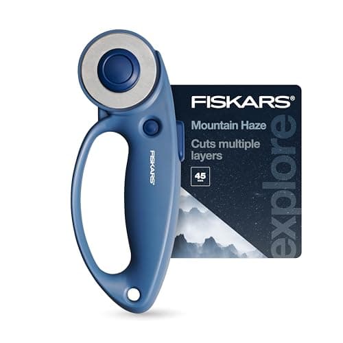 Fiskars Loop Rotary Cutter, Explore Collection Mountain Haze, Precision-Ground Steel Blade for Fabric, Felt and Vinyl, 45mm