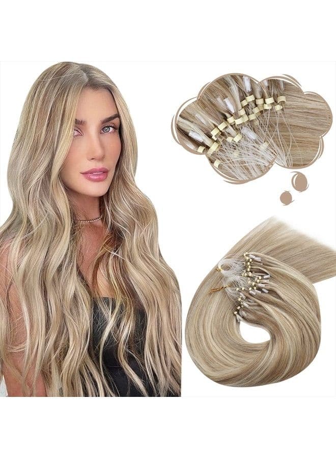 Microlink Hair Extensions Human Hair Highlight Blonde Micro Link Extensions Human Hair Light Brown Mixed Platinum Blonde Microbead Hair Extensions Human Hair 50S 50G 1G/S 20In