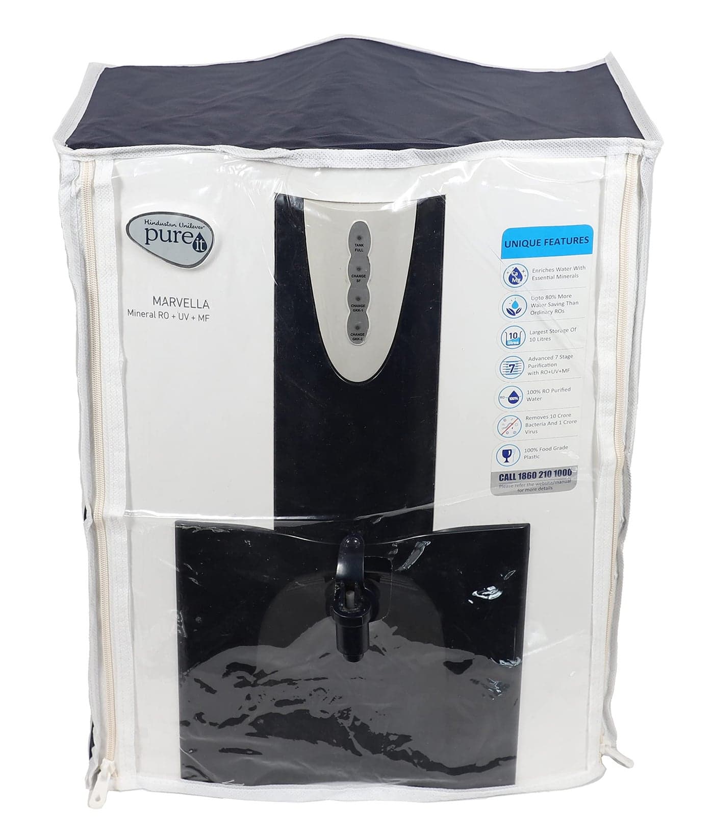 AkuaBeat Polyvinyl Chloride (PVC) Akua Beat Body Protective Cover For Hindustan Unilever Pureit Marvella Eco Mineral Ro+Uv+Mf Model Water Purifier (Blue)