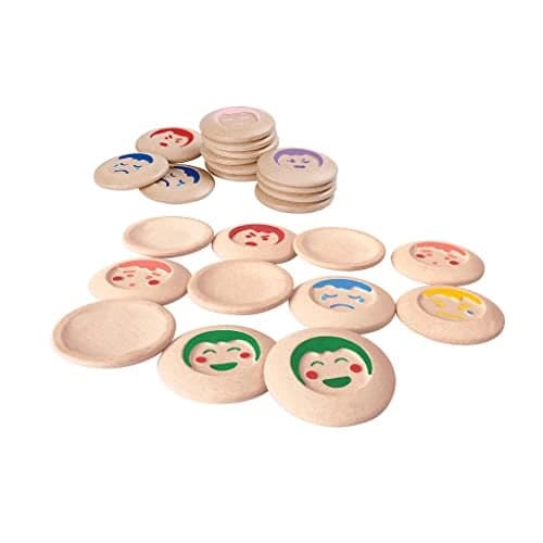 PlanToys My Mood Memo Memory Matching Game (5656)| Sustainably Made from Rubberwood and Non-Toxic Paints and Dyes