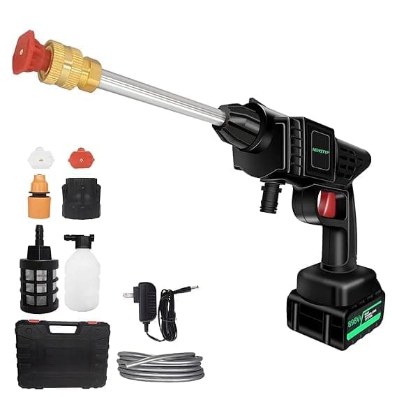 Pressure Washer GunPortable Electric Power Washer Cordless 48V HighPressure Car Wash Cleaner 1 GPM with Rechargeable Batteries for Cars Washing Fence Home Outdoor Cleaning and Watering