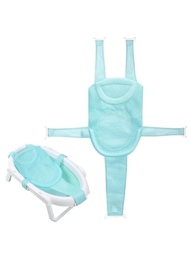 Colorlife Baby Bath Seat Support Net Infant Bathing Seat Support Mat, Adjustable Comfortable Non-Slip Five-Pointed Baby Shower Net Bathtub Sit Up Mesh for Newborn 0-6 Months-Mint Green(No Bathtub)