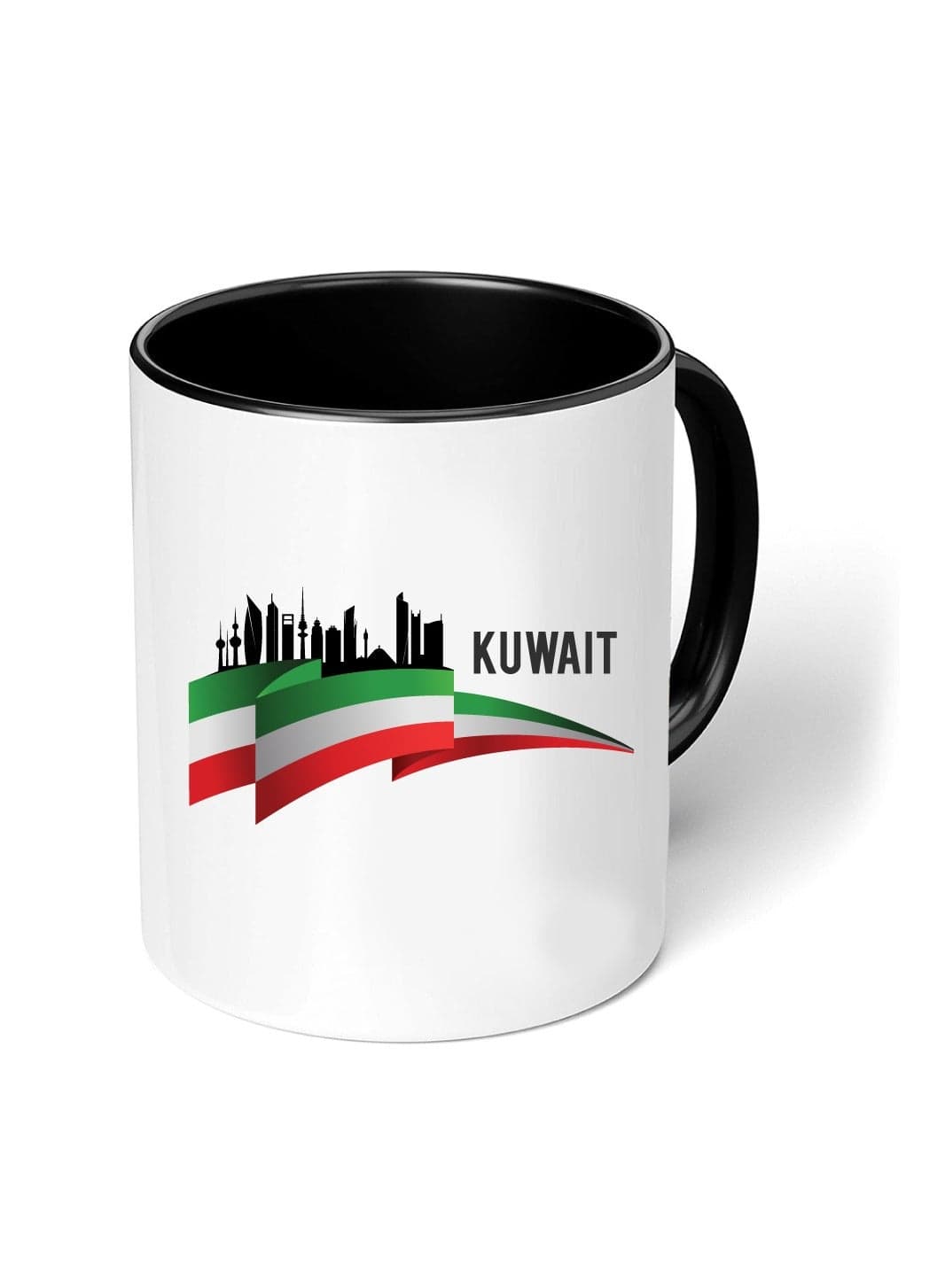 Kuwait National Day Sleek and Stylish Two-Tone Ceramic Coffee Mug - Kuwait Skyline Mug - Perfect for Kuwait National Day - 11 Oz