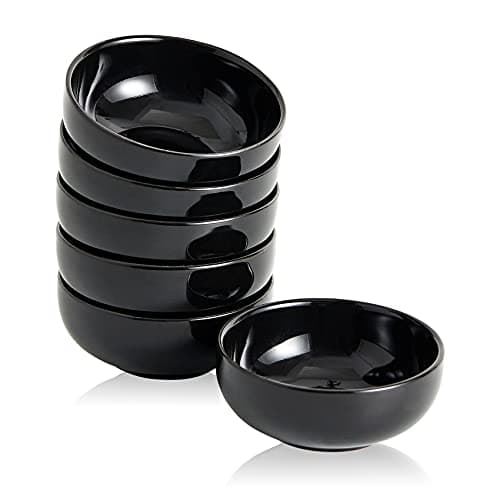 Swuut Ceramic Pinch Bowls,2.7 oz Mini Prep Dip Bowl Set,Small Dipping Salsa Charcuterie Soy Sauce Side Dish for Sushi,Set of 6(White)