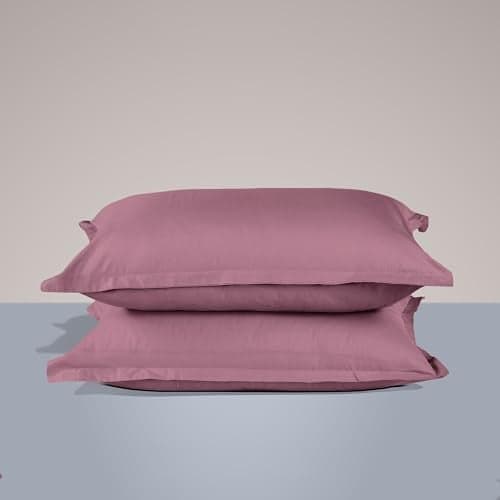 SleepyCat Cotton Solid Pillow Case with Envelope Closure - Pack of 2 Count | Coloured with AZO-Free Dyes and Oeko-Tex Certified | Machine Washable, Purple Panther (Standard Size, 28X18 Inches),200