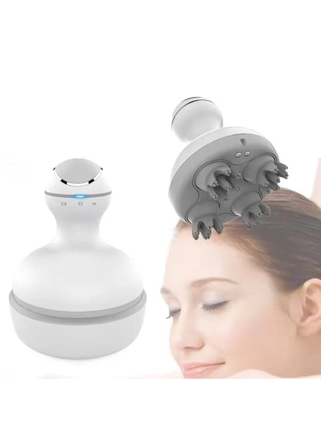 Electric Scalp Head Massager, Handheld Portable Waterproof Head Scratcher Massager with 4 Heads 84 Nodes Gifts Idea for Hair Growth, Deep Clean Stress Release Massage