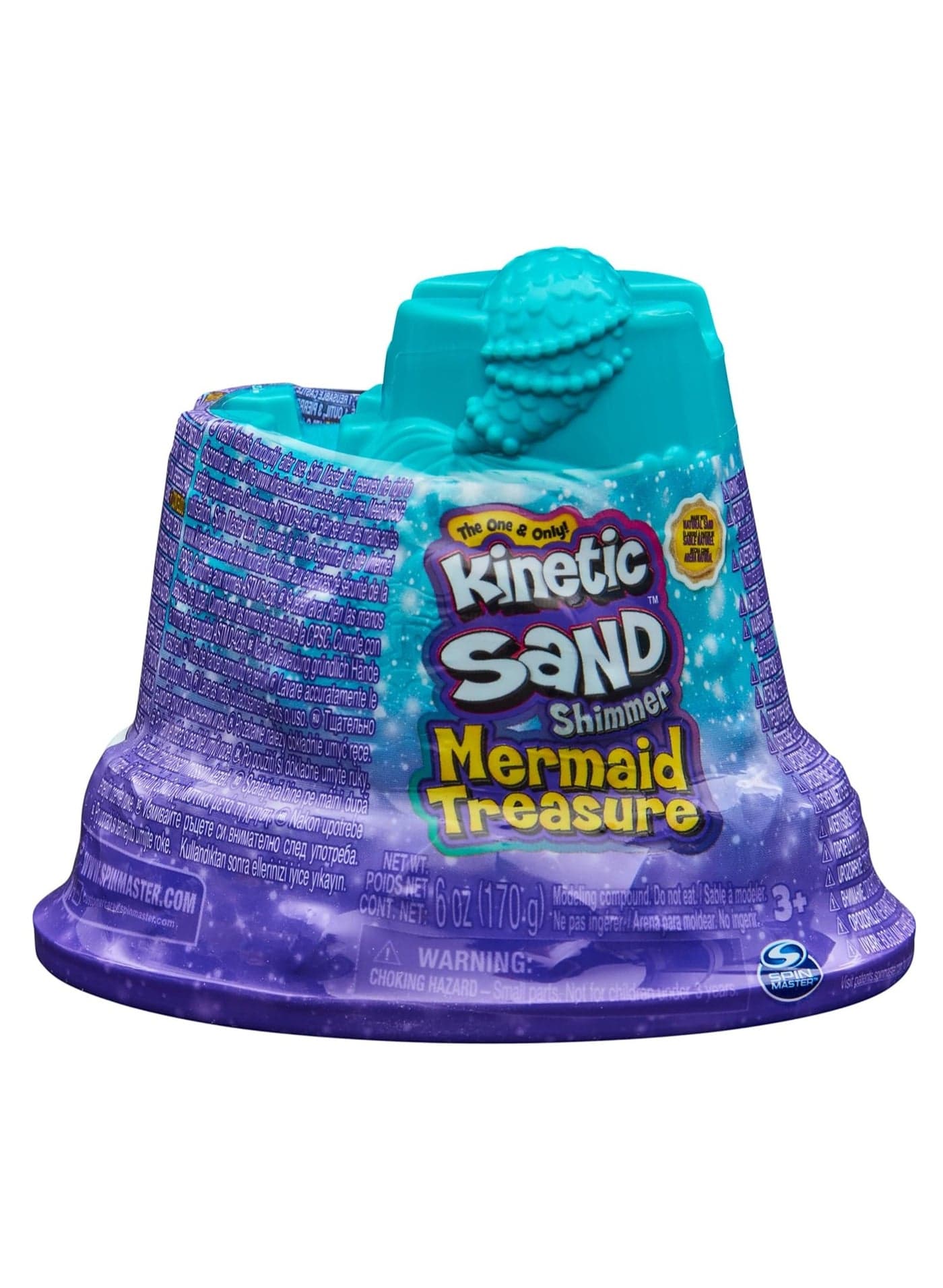 Kinetic Sand, Mini Castle Little Mermaid, 170g Sand Shimmer, Purple Magic Sand