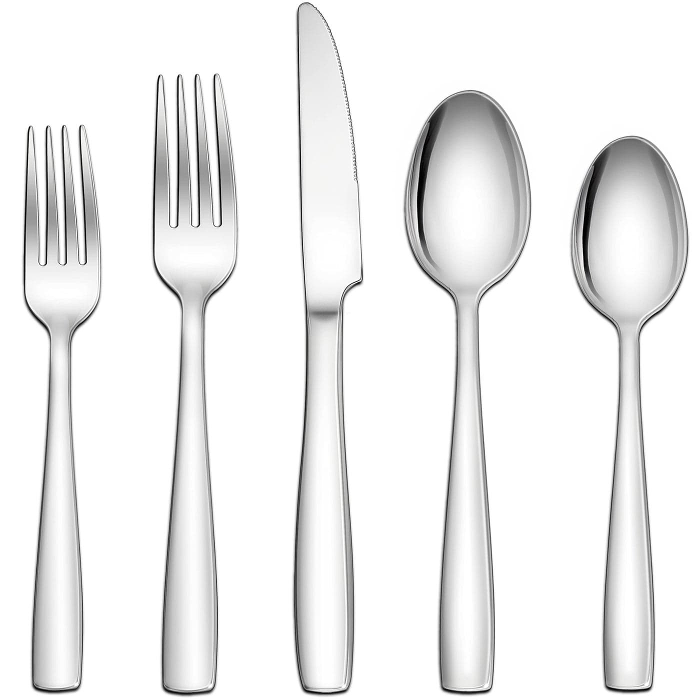 Herogo 1810 Stainless Steel Silverware Set 60Piece Fancy Flatware Cutlery Set for 12 Modern Eating Utensils Tableware for Home Restaurant Wedding Mirror Polished Dishwasher Safe