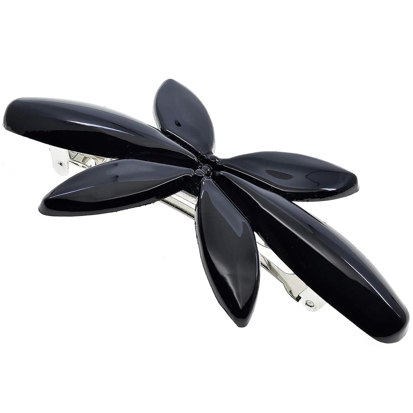 Camila Paris CP2875 French Hair Barrette Clip for Girls Flower Black Automatic Clasp Strong Hold Grip Hair Clips for Women No Slip and Durable Styling Girls Hair Accessories Made in France