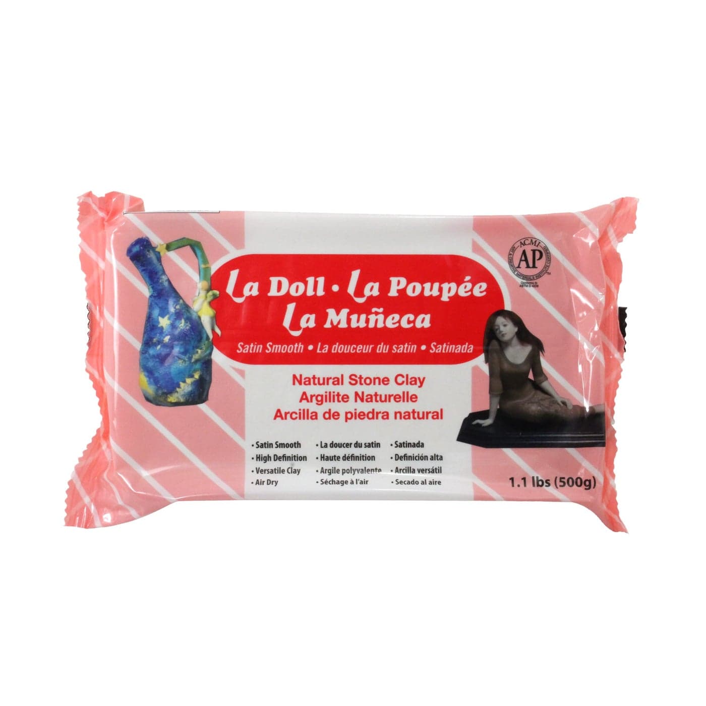 ACTIVA La Doll Natural Air Dry Stone Clay 1.1 pound (500g) (1600)