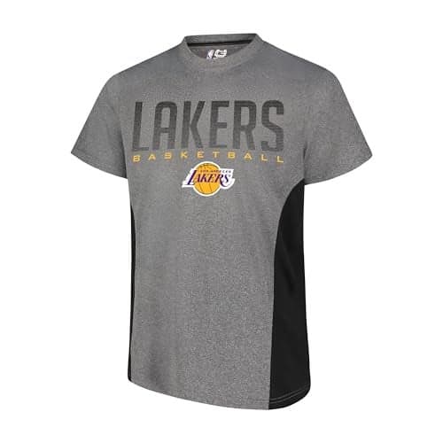Ultra Game NBA Official Men’s Super Soft Supreme T-Shirt - Unisex, Los Angeles Lakers, Heather Charcoal, Small