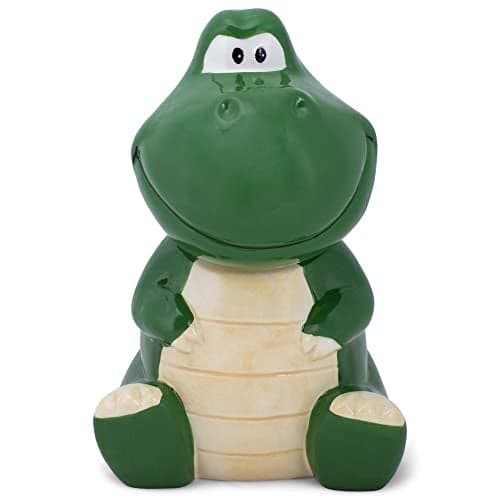 100 North Dolomite Ceramic 10.1 x 8.9 Everyday Cookie & Candy Jar with Airtight Lid: Perfect for Kitchen Canisters, Pet Treat Containers & Decorative Storage, Tyrannosaurus Rex Dinosaur