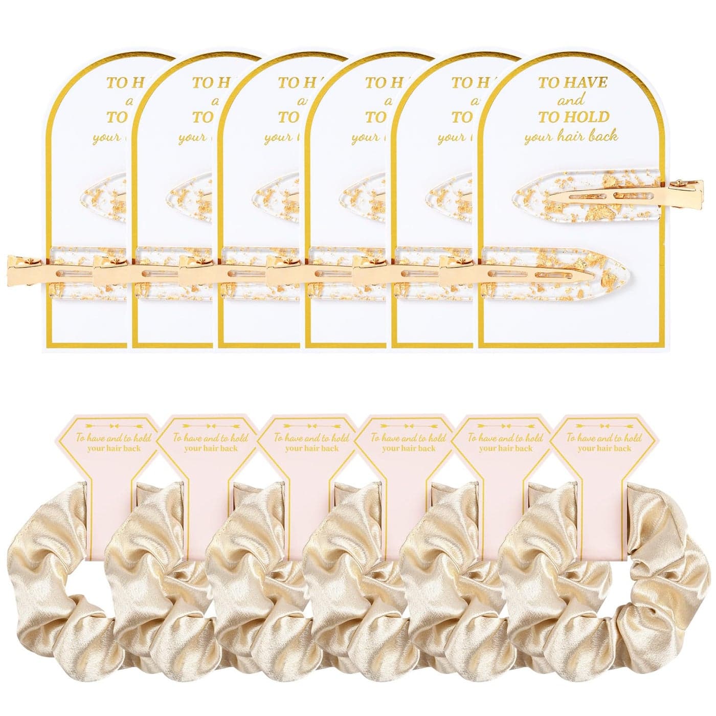 12 PCS Soft Silk Satin Hair Accessories Scrunchies Hair Clips for Bridal Shower Gifts Wedding Favors for Women and Girls