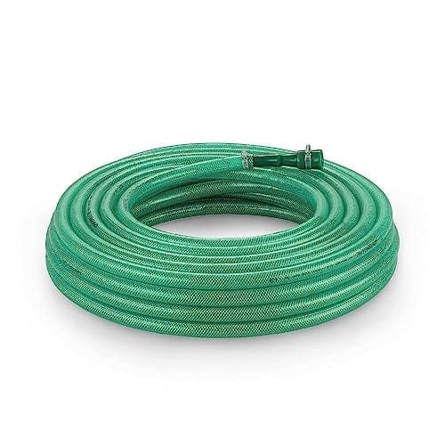 Garbnoire Heavy Duty 3 Layered Braided Water Hose Pipe (Size : 0.5 inch) Garden Pipe Outdoors, Watering Hoses, Floor Clean with Hose Connector and Clamps (Length : 30 Meters (100 Foot))