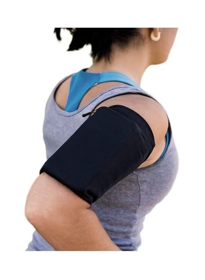 Unisex Phone Armband Holder Wrist Bag for Running Walking Hiking Biking Black Black Medium
