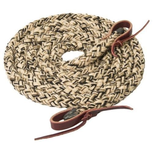 Weaver Leather Silvertip Hollow Braid Roper Rein, 5/8-Inch x 8-Feet, Tan/Black/Brown