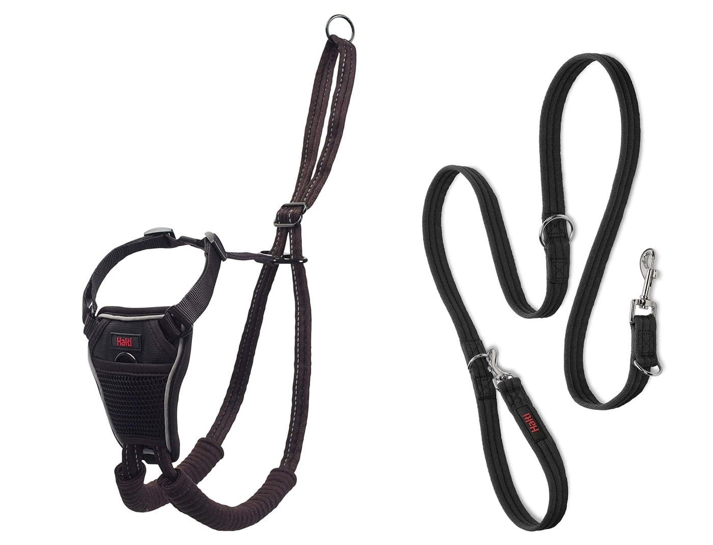 HALTI No Pull Harness Size Large HALTI Training Leash Size Large Black Combination Pack Stop Your Dog Pulling on The Leash Adjustable Lightweight and Easy to Use Suitable for Large Dogs