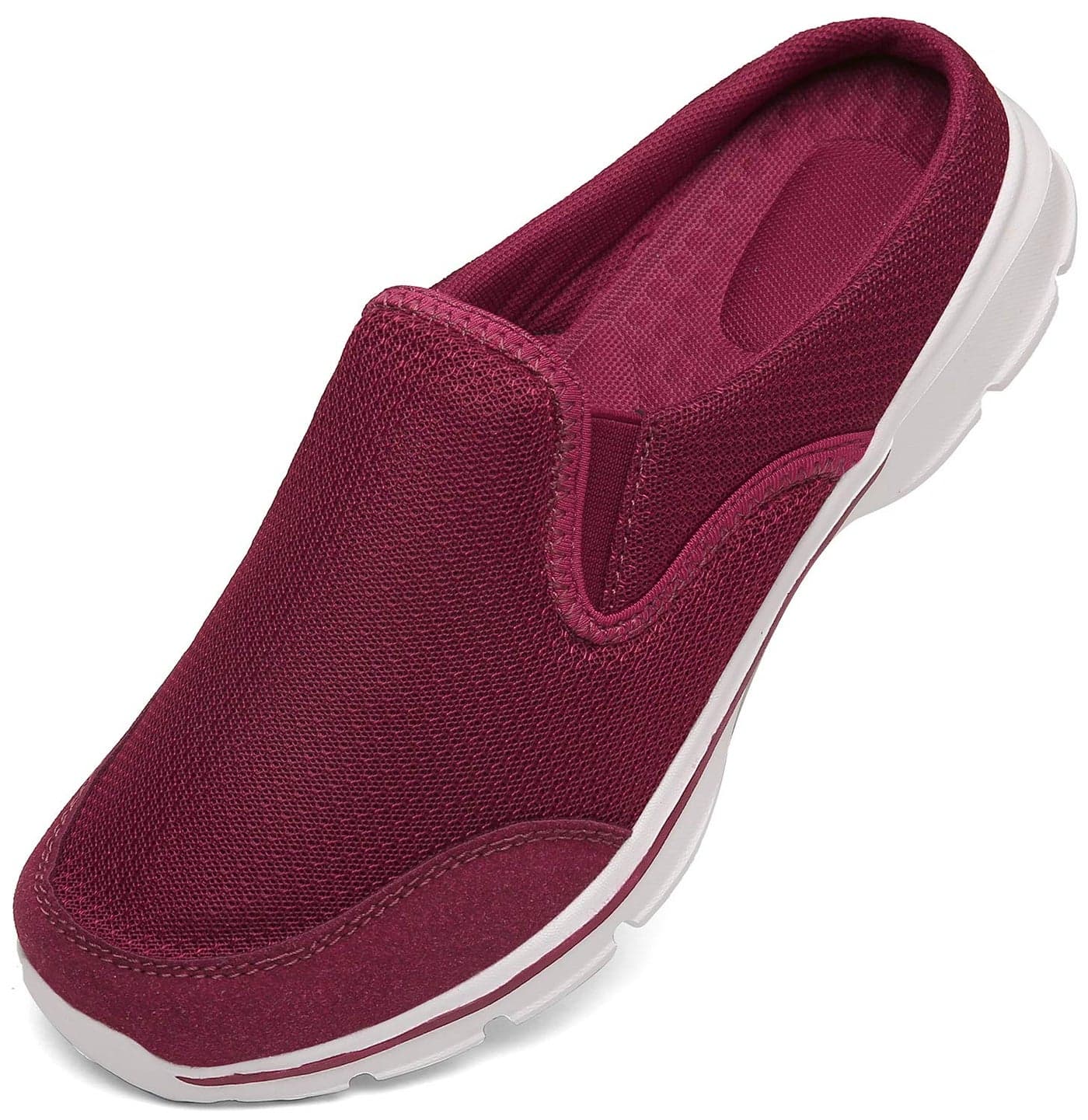 INMINPIN Unisex Slippers Casual Clog House Shoes Comfort Slip-On Walking Mules with Indoor Outdoor Anti-Skid Sole for Men and Women, Red, 7.5 Women/6 Men