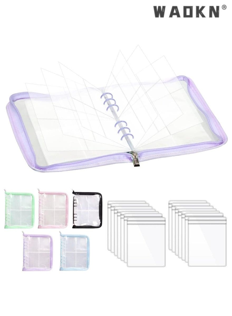 Travel Jewelry Organizer Jewelry Storage Box with Pocket Traveling Necklace Earring Organizer with Zipper for Ring, Bracelets, Stud,Necklace with 80 Grids /70 Thicken PVC Zipper Bags (Purple)
