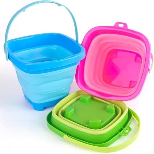 Shindel Collapsible Bucket for Kids Foldable Pail Bucket for Beach Toys Summer Toys Camping Gear Beach Party Fishing and Fun Summer Activities