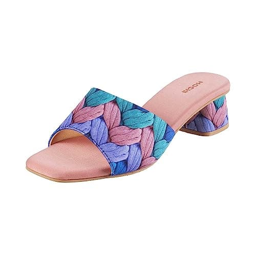 Mochi Women Peach Block Heel Fashion Sandal UK/7 EU/40 (40-145)