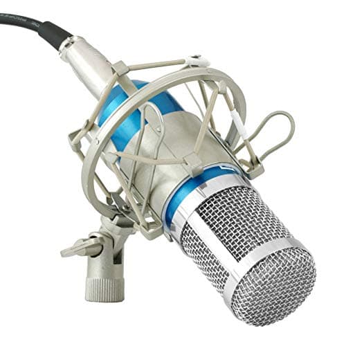Powerpak Bm 800 Blue Silica Gel Professional Condenser Microphone Mics With Metal Shock Mount (Requires Phantom Power Or Sound Card) - Xlr