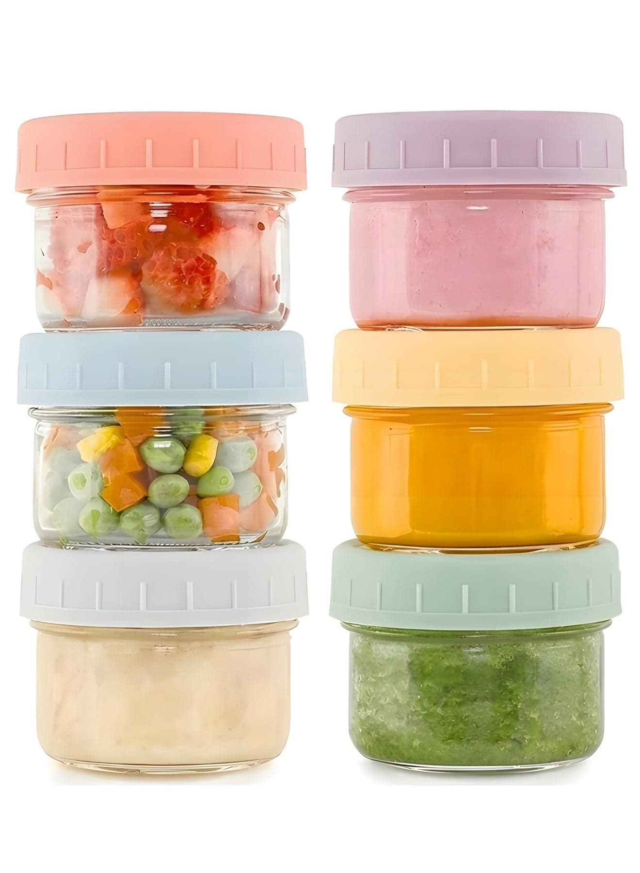 6-Pack Glass Baby Food Storage Containers - 4 oz BPA Free Baby Food Jars with Lids,Small Glass Containers, Baby Food Containers Glass,Dishwasher,Microwave & Freezer Safe