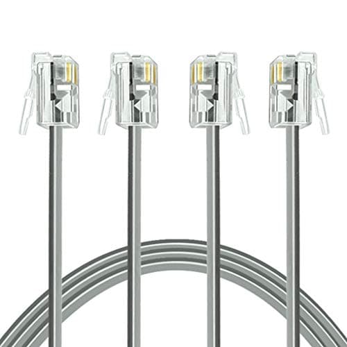 NECABLES 2Pack Phone Cord 3ft Telephone Cord Phone Cable RJ11 6P4C Male to Male for Landline and Fax - 3 Feet