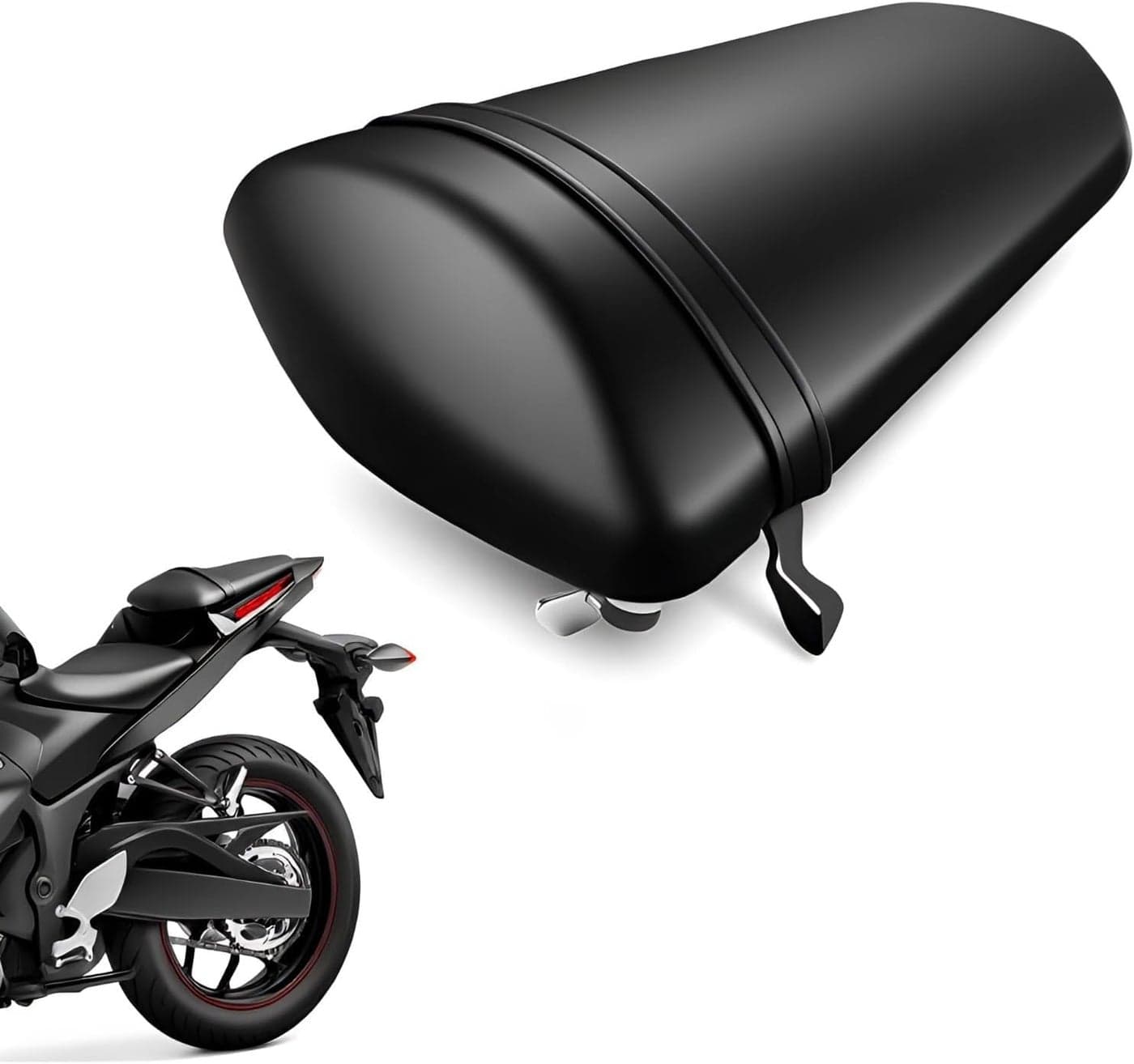 YYMOTO Black Rear Pillion Passenger Seat Saddle Pad Cushion for Yamaha YZF R3 (2015-2020)