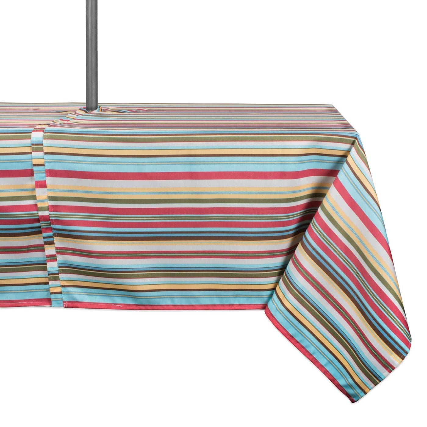 DII Summer Stripe Outdoor Collection Tabletop Tablecloth 60x84 wZipper CAMZ34858