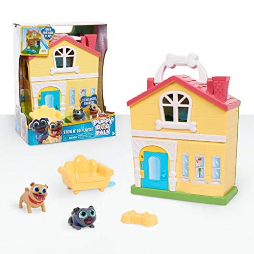 Puppy Dog Pals Stow N Go Playset with Handle Travel Toys for Kids Officially Licensed Kids Toys for Ages 3 Up by Just Play