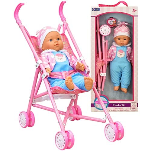 Dolls To Play My First Baby Doll Stroller Soft Body 16 Inch Baby Doll Included Fun Play Combo Set for Babies Infants Toddlers Girls Kids