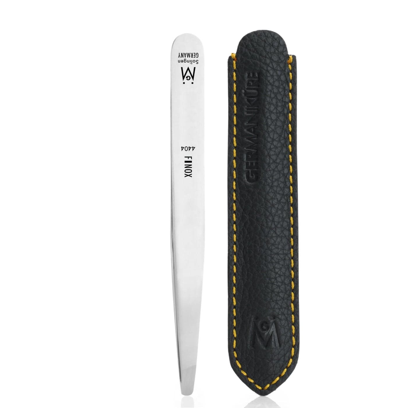 Diabetic Rounded Tweezers in Leather FINOX Surgical Stainless Steel Safety Round Tip tweezers for Facial Hair Remover Tweezers with easy grip Eyebrow Plucking Tweezer Eyebrow Plucker German 4404