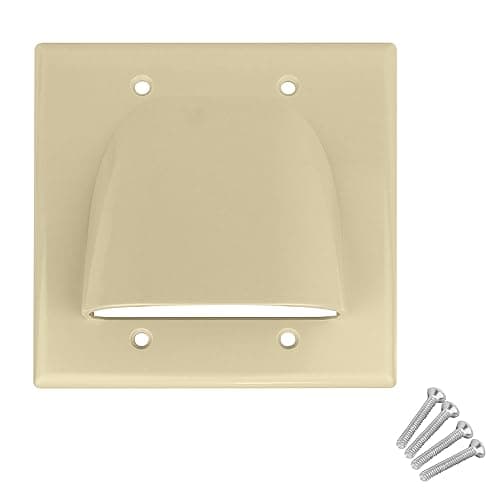 Skywalker Double Gang Bundled Cable Wall Plate (Ivory)