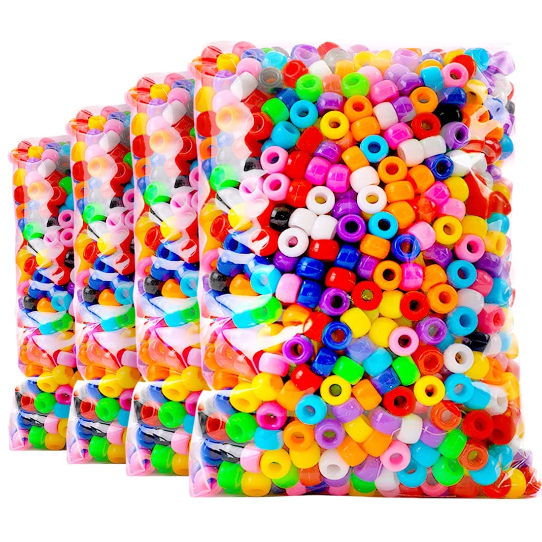 Praisebank 4000 pcs MultiColor Pony Beads Hair Beads Beads for Jewelry Making Beads for Crafts Beads for Hair Braids