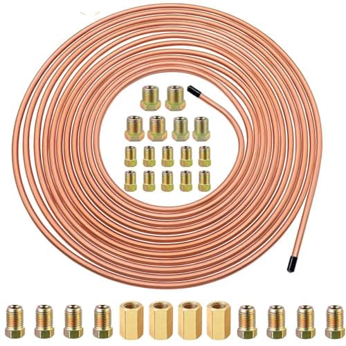 altivox 316 Brake Line Kit25ft Flexible Tubing with 28pcs Brake Line Fittings16Pcs Fittings 4Pcs Unions8Pcs Nut 2 in 1 Combo Kit