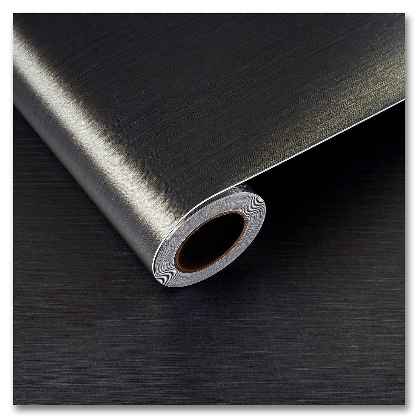 CRE8TIVE Bronze Black Stainless Steel Contact Paper Self Adhesive 24x118 Wide Brushed Metallic Wallpaper Stick and Peel Rust Resistant Vinyl Roll for Kitchen Refrigerator Dishwasher Stove Appliances