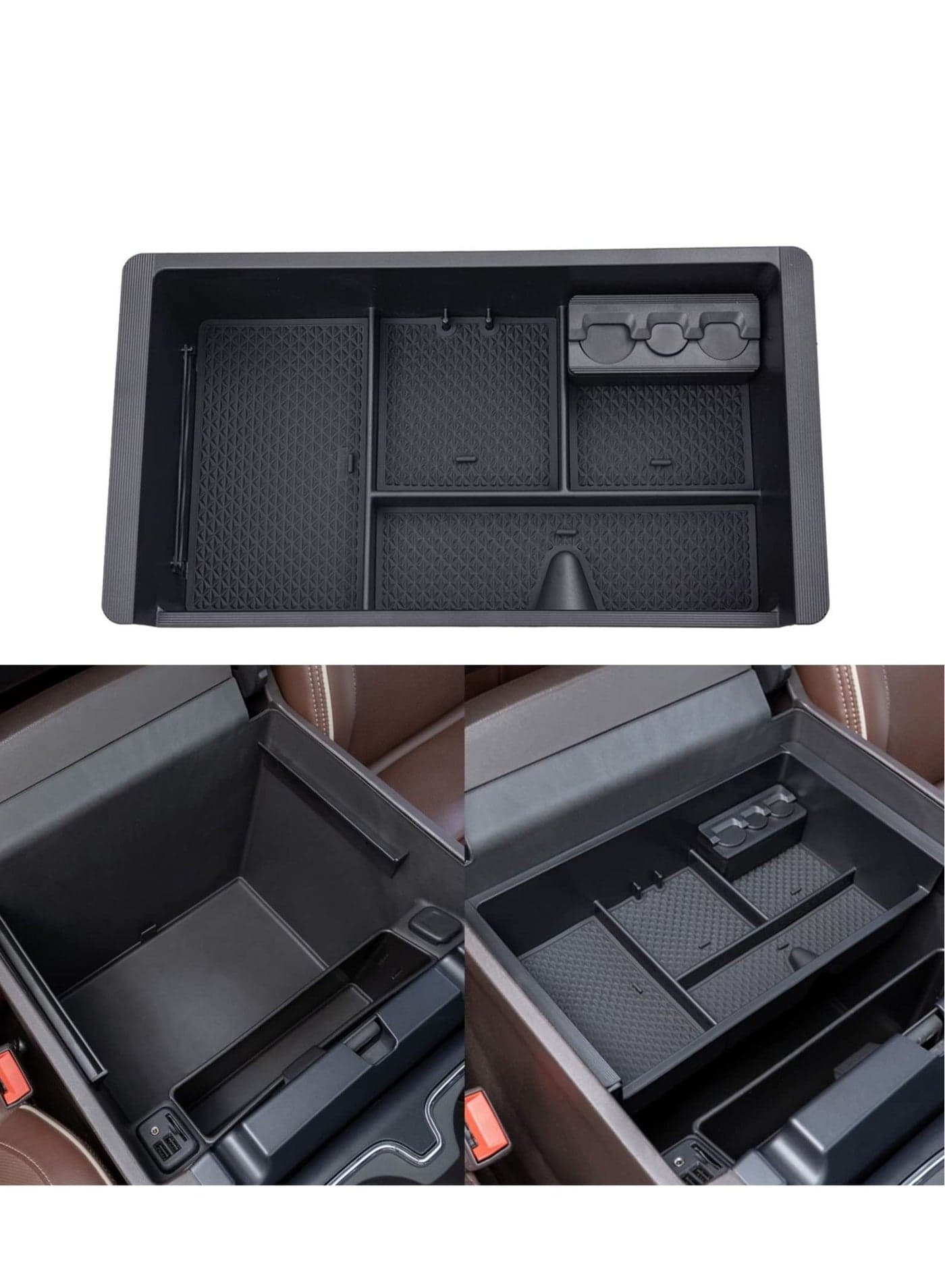 Center Console Organizer Tray Accessories-for Chevy Silverado GMC Sierra and Tahoe Suburban Full w Bucket Seats ONLY