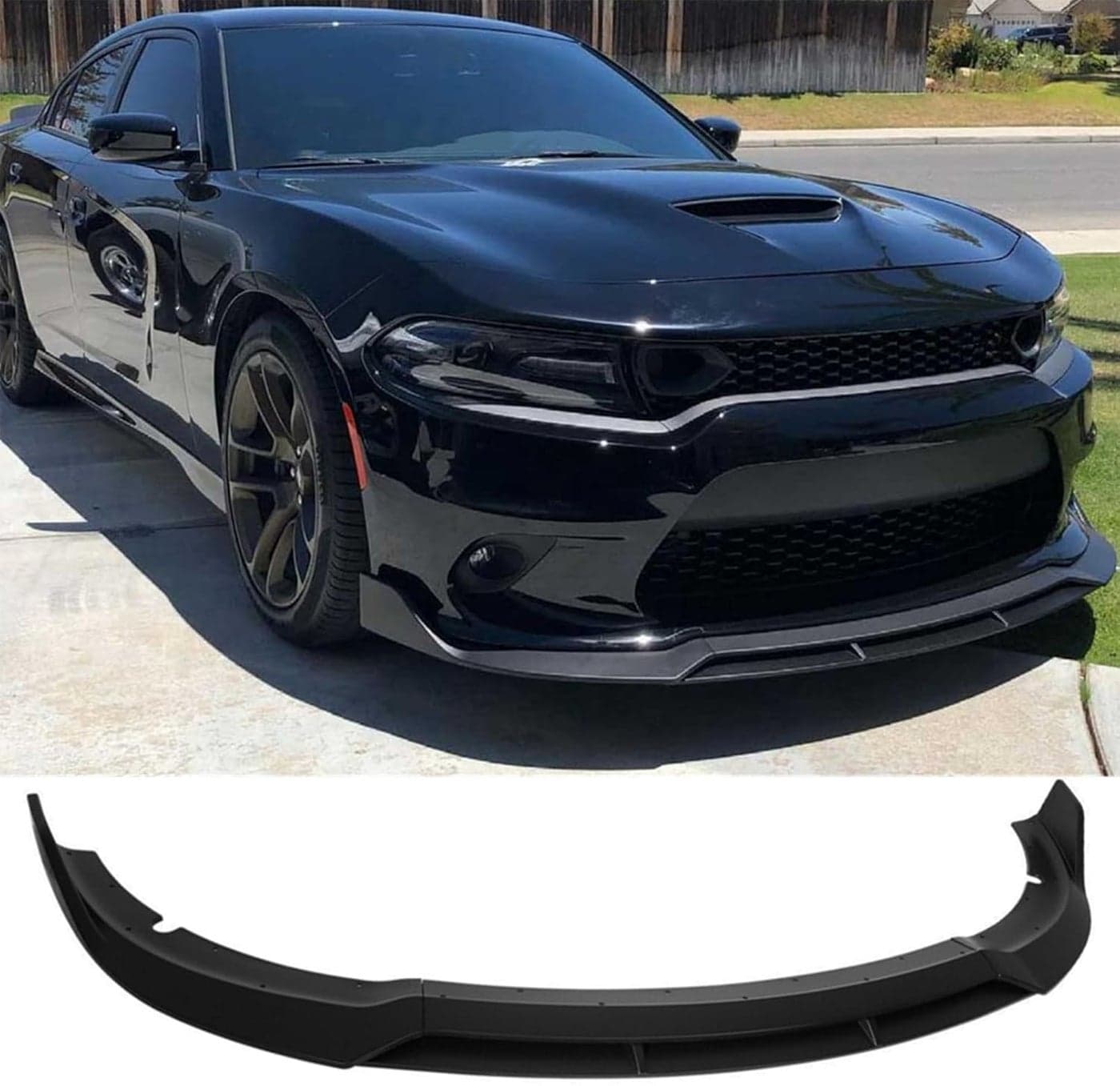 MUTUSAISI Front Bumper Lower Lip Splitter Kit for 2015-2023 Dodge Charger SRT RT Style Matte Black