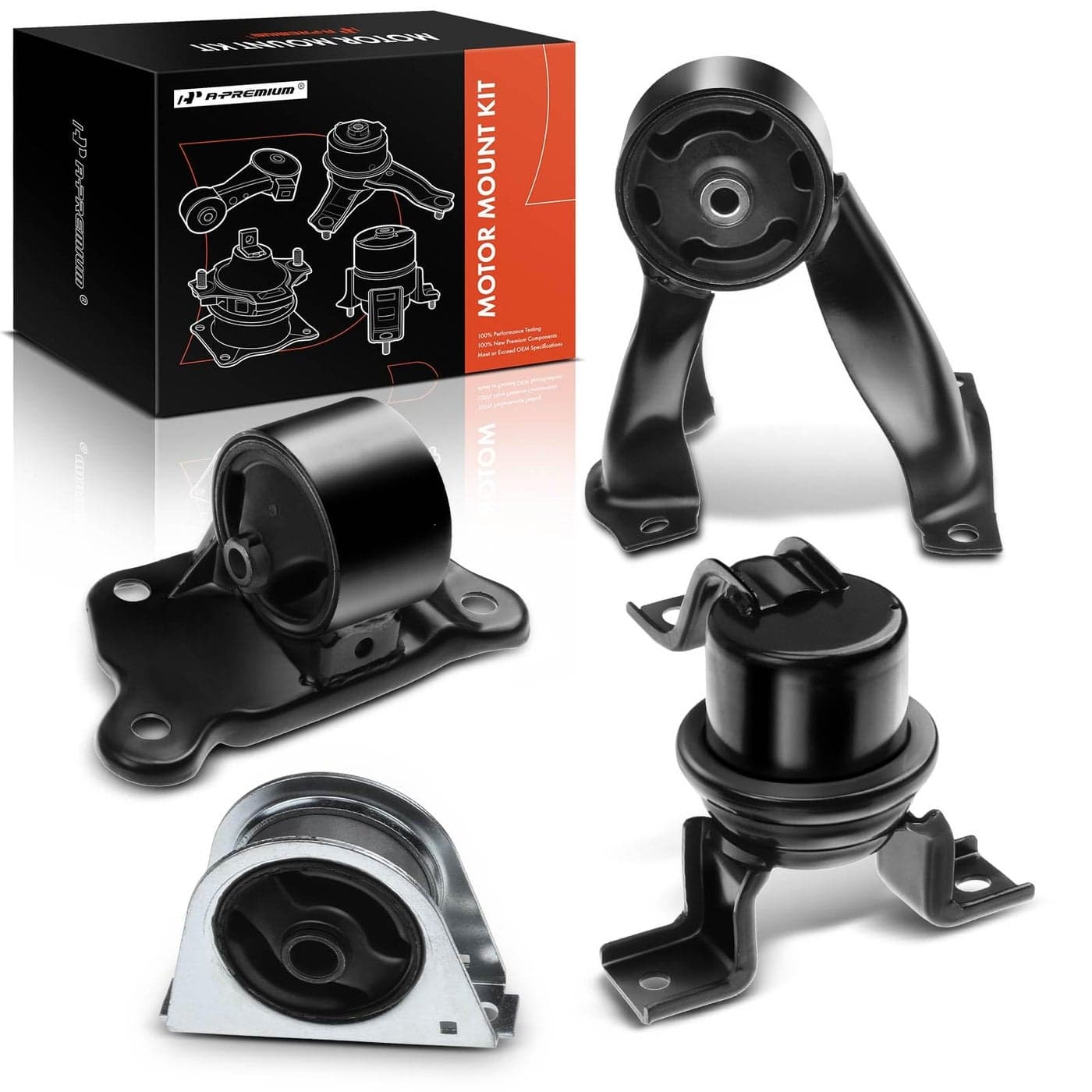 APremium 4PCS Engine Motor Mount and Transmission Mount Set Compatible with Mitsubishi Lancer 2002 2003 2004 2005 2006 2007 L4 20L Automatic Transmission Replace MB309486 MR554746