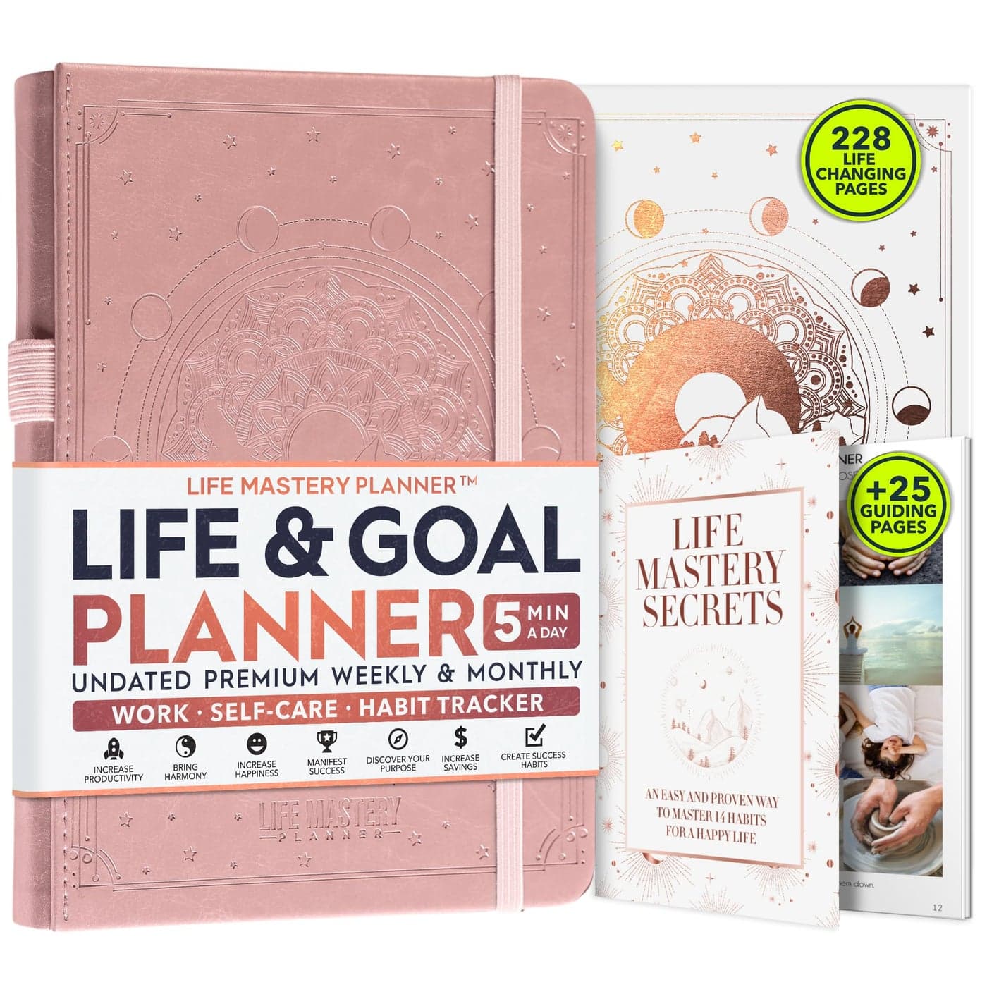 Life Mastery Planner A 12 Month Journey to Crush Your Goals Increase Productivity Passion Success Happiness Weekly Monthly Life Planner HabitTracker Gratitude Journal Organizer A5