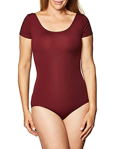 Capezio Women's Team Basic Short Sleeve Leotard,Maroon,Small