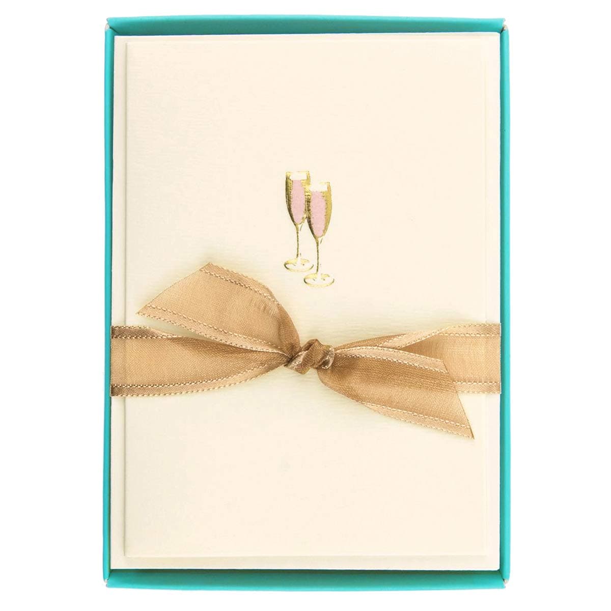 Graphique Pink Champagne La Petite Presse Boxed Notecards 10 Embellished Gold Foil Champagne Blank Cards with Matching Envelopes 325 x 475