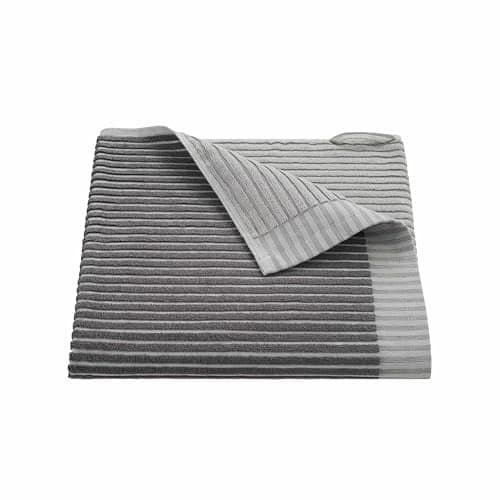 Martex Restore Sculpted Stripe Bath Towel – Soft, Absorbent, Moisture-Wicking and Quick to Dry – Lightweight for Everyday Use – Comfortable Feel with Convenient Loop for Hanging – 30" x 56" – Charcoal